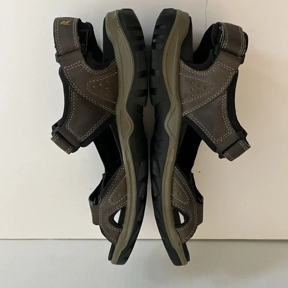 Ecco Yucatan Sandals Mens Shoes Brown Black Offroad Hiking Slingback EU 45 US 11